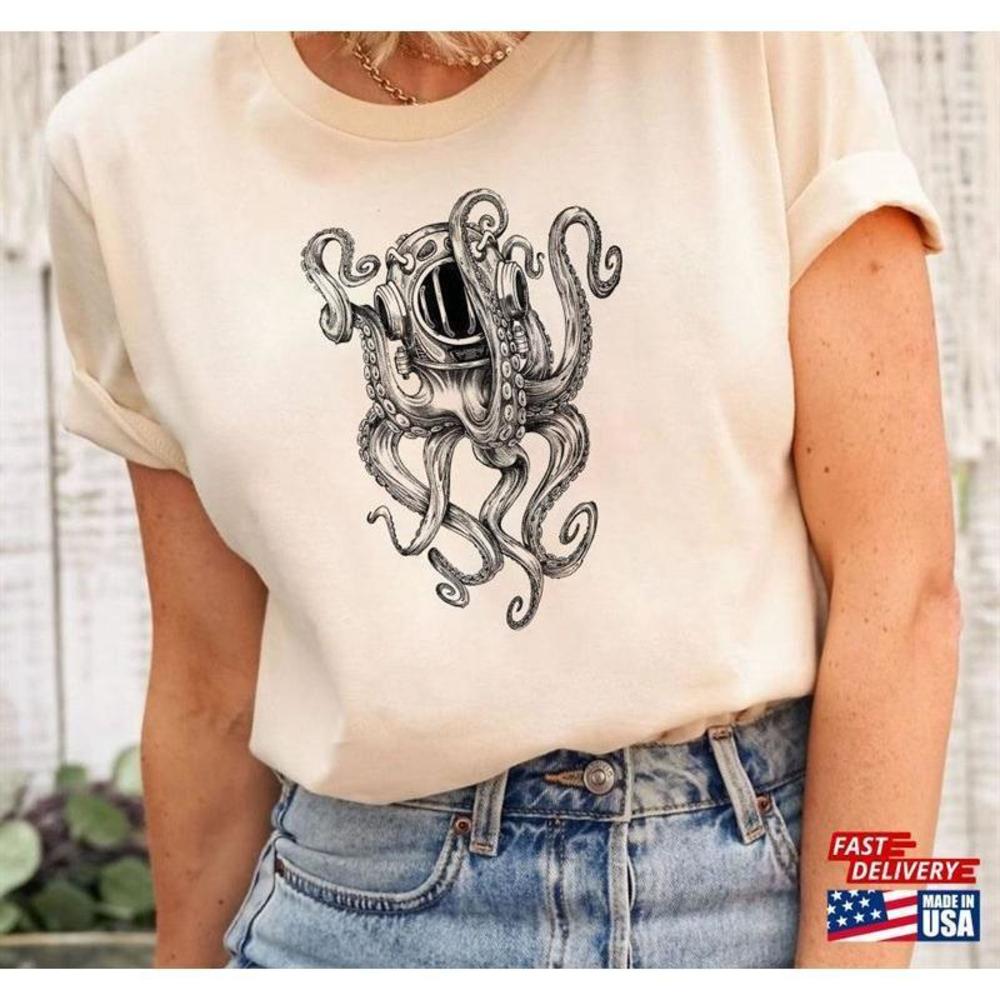 Octopus Scuba Diver Helmet Tshirt